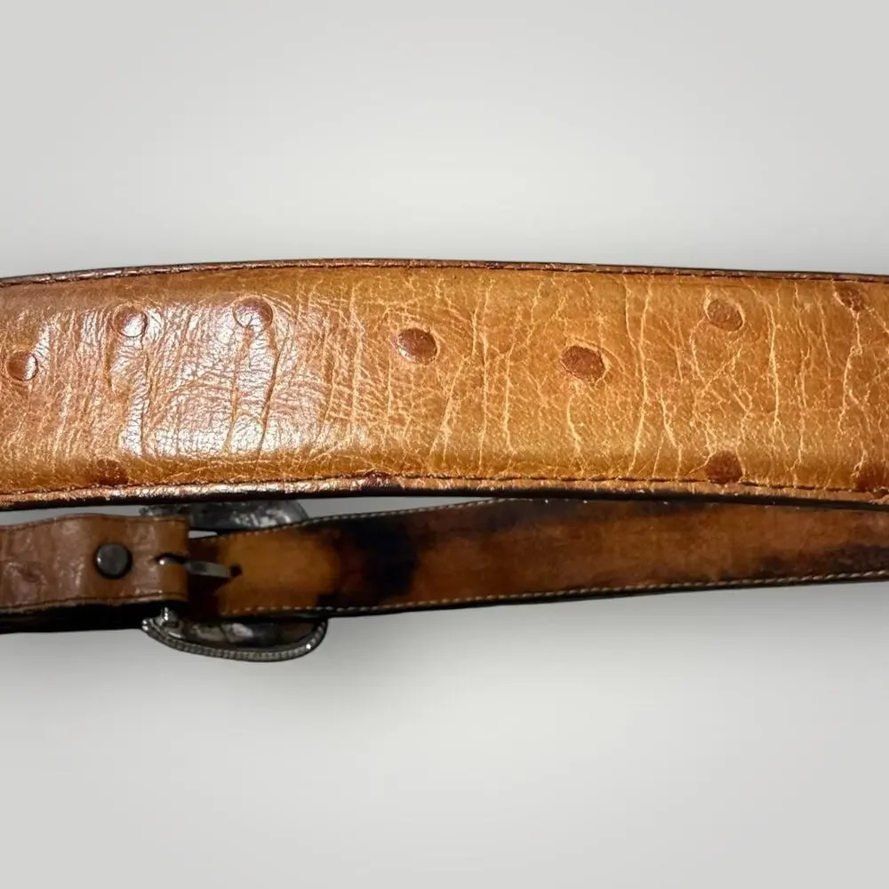 VTG TONY LAMA buckle belt brown leather western cowboy Size 36